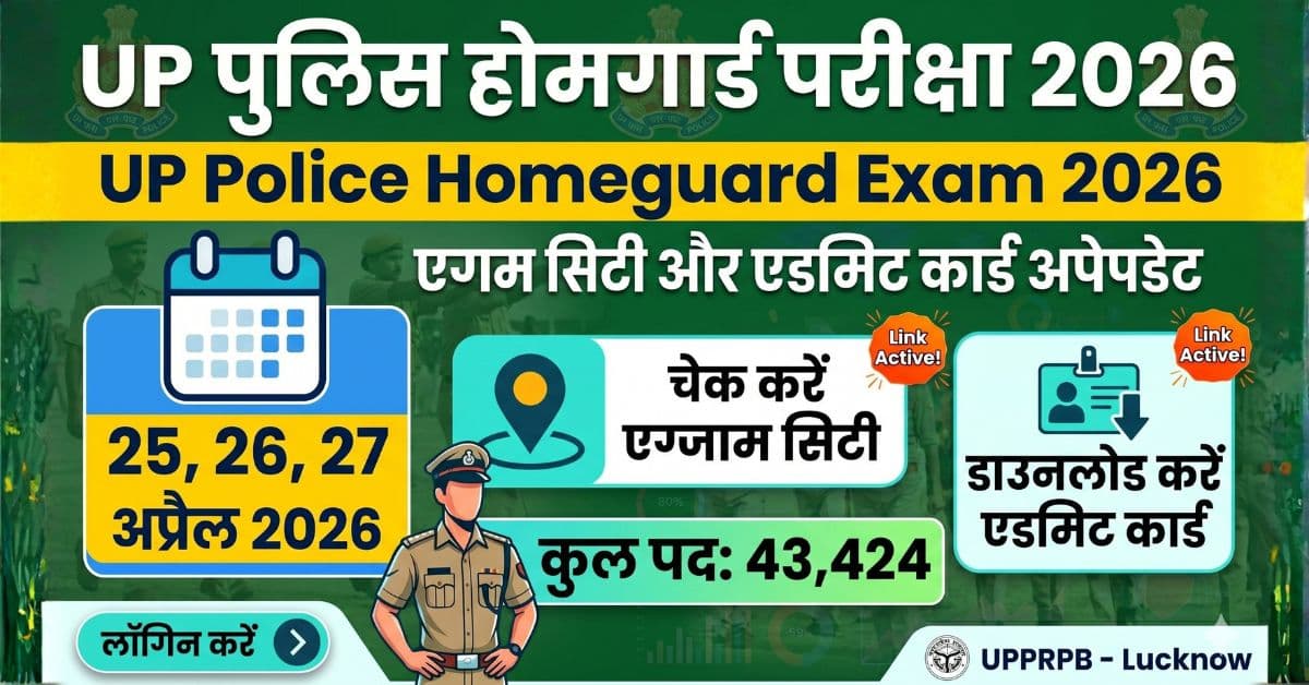 UP Police Homeguard Exam City & Admit Card 2026 Released